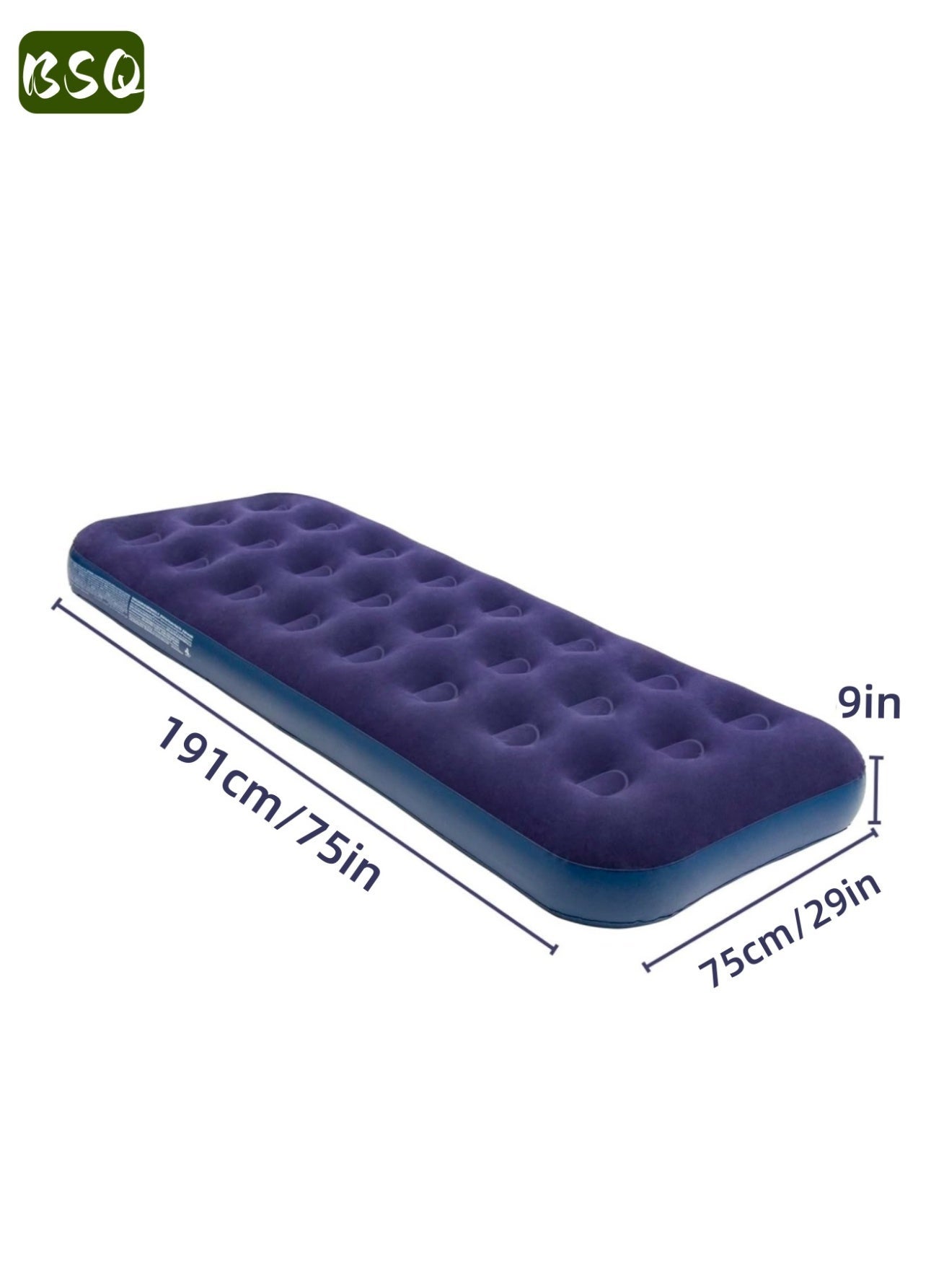 Emergency Sleeping Mat | Portable Outdoor Inflatable Mattress | Thickened Flocked Camping Sleeping Mat | Foldable Inflatable Mattress | Super Comfortable | 191cm x 99cm x 22cm | Suitable for outdoor and home use, ideal for camping and hiking.