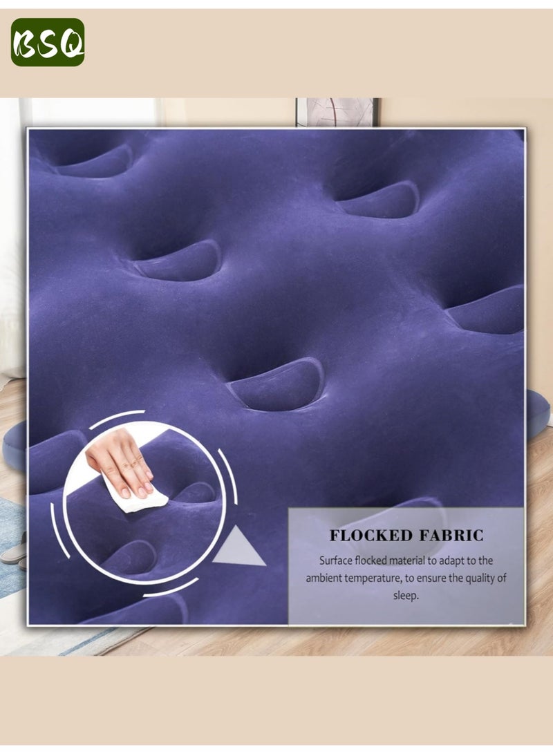 BSQ Portable Outdoor Inflatable Mattress | Thickened Flocked Camping Sleeping Mat | Foldable Inflatable Mattress | Super Comfortable | 191cm x 99cm x 22cm | Suitable for outdoor and home use, ideal for camping and hiking. - Image 5