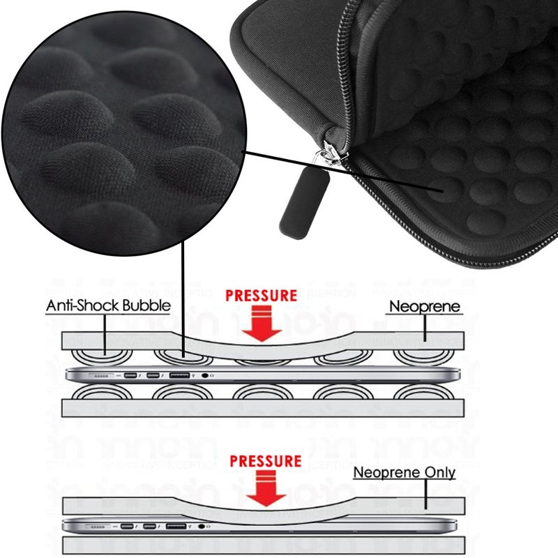 Lacdo Shockproof External CD DVD Hard Drive Sleeve Storage Pouch Bag for Burner Player Writer Blu-Ray BlueFire/Asus/LG/Dell/Asus/Pioneer/HP/VersionTech Neoprene Portable Protective Carrying Case,Black - Image 4