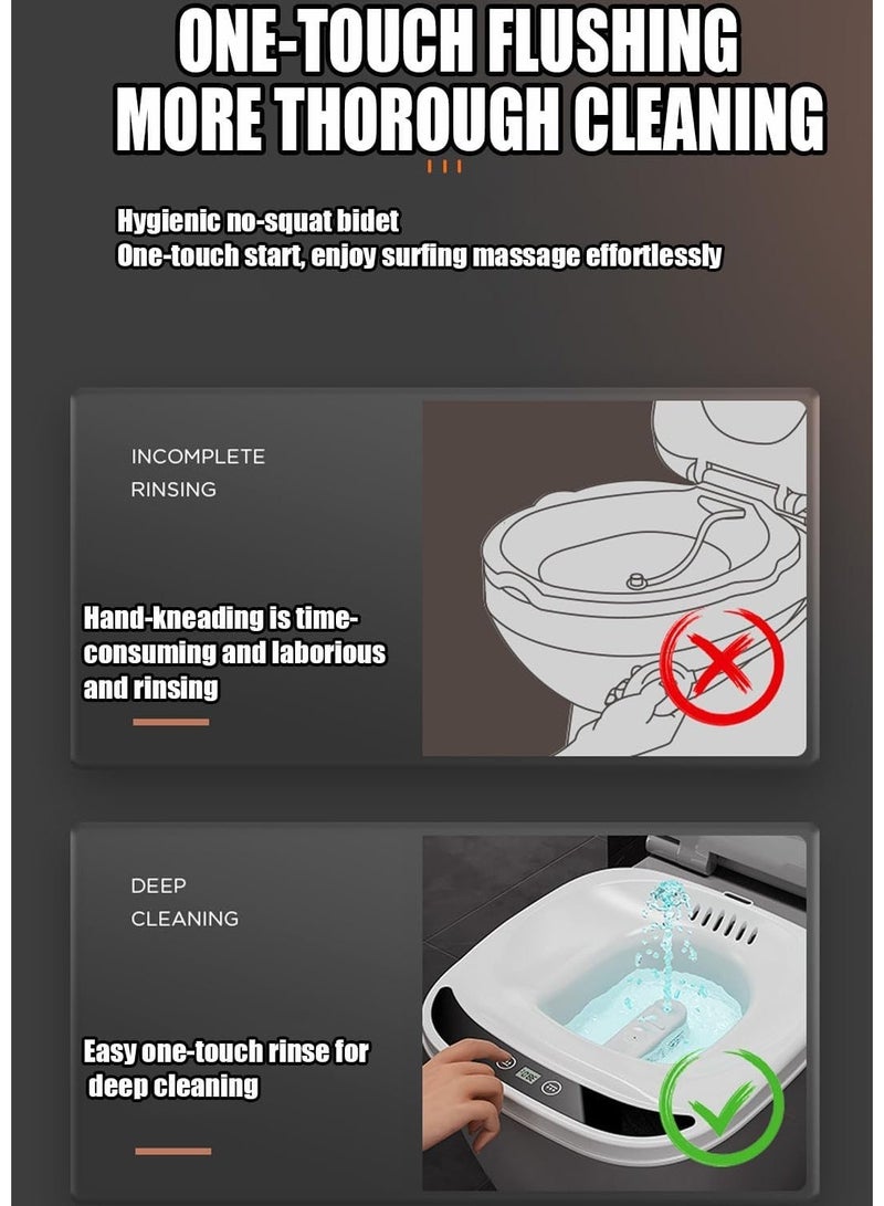 YOUWE7 Sitz Bath, Unisex Sitz Bath for Toilet, Electric Sitz Bath for Hemorrhoids, Sitz Bath Soak Tub, Sitz Bath Postpartum Care, Home Use Portable for Easy Storage, Collapsible Storage, Wide Seat - Image 5