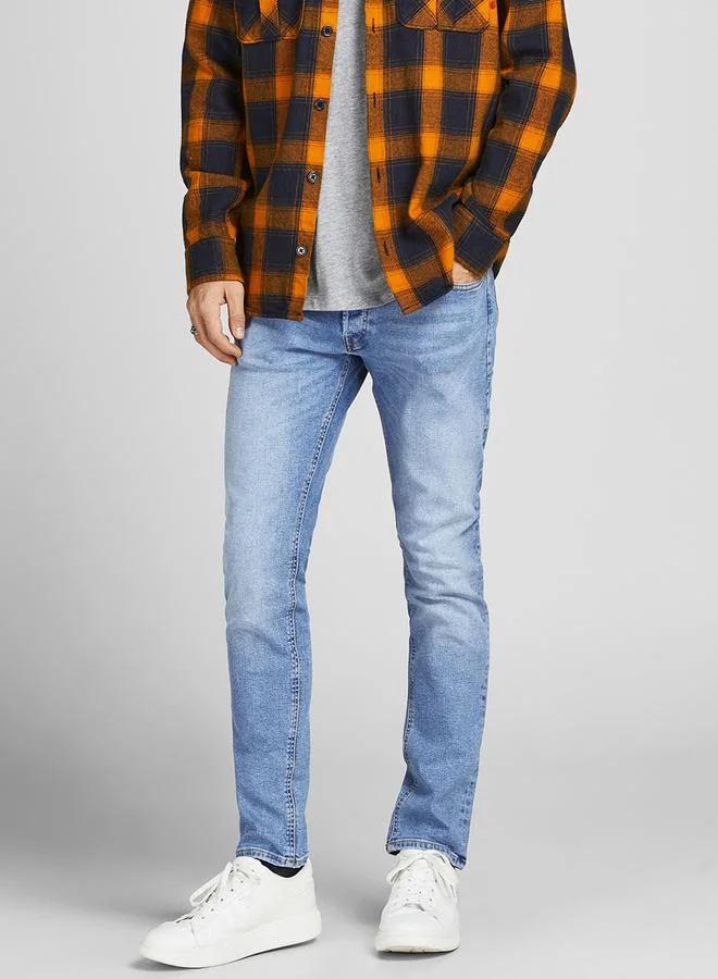 جاك اند جونز Regular Fit Button Closure Jeans With Pockets