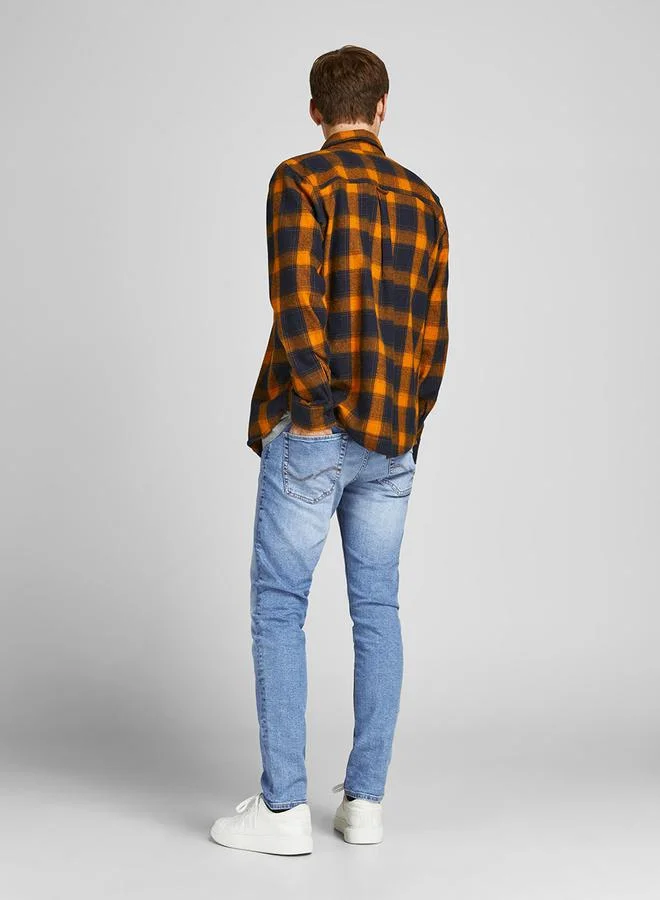 جاك اند جونز Regular Fit Button Closure Jeans With Pockets