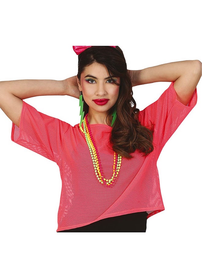 Fiestas Guirca Neon Pink Fishnet T-Shirt