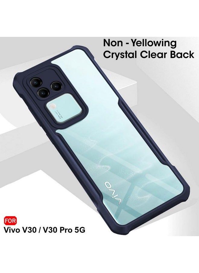 ذا جيفت كارت - غطاء خلفي شفاف مقاوم للصدمات من ذا جيفت كارت لهاتف فيفو V30 / V30 برو 5G | حماية 360 درجة | تصميم واقٍ | غطاء خلفي شفاف لهاتف فيفو V30 / V30 برو 5G (كمبيوتر شخصي وبولي يوريثان حراري، مصد أزرق) - Image 1
