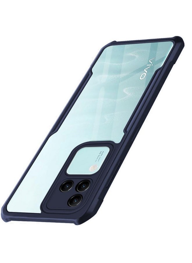 ذا جيفت كارت - غطاء خلفي شفاف مقاوم للصدمات من ذا جيفت كارت لهاتف فيفو V30 / V30 برو 5G | حماية 360 درجة | تصميم واقٍ | غطاء خلفي شفاف لهاتف فيفو V30 / V30 برو 5G (كمبيوتر شخصي وبولي يوريثان حراري، مصد أزرق) - Image 1