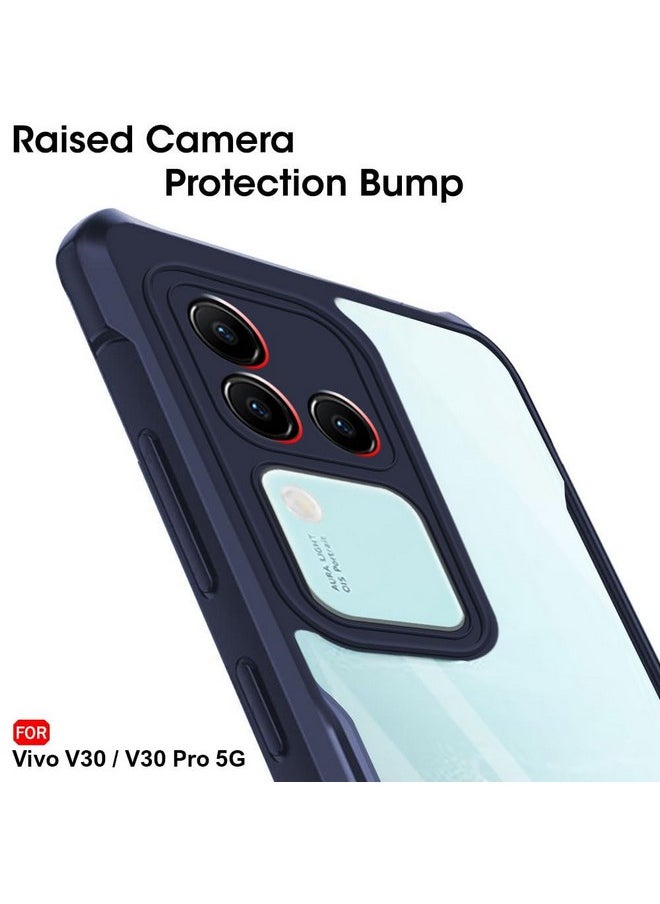 ذا جيفت كارت - غطاء خلفي شفاف مقاوم للصدمات من ذا جيفت كارت لهاتف فيفو V30 / V30 برو 5G | حماية 360 درجة | تصميم واقٍ | غطاء خلفي شفاف لهاتف فيفو V30 / V30 برو 5G (كمبيوتر شخصي وبولي يوريثان حراري، مصد أزرق) - Image 1