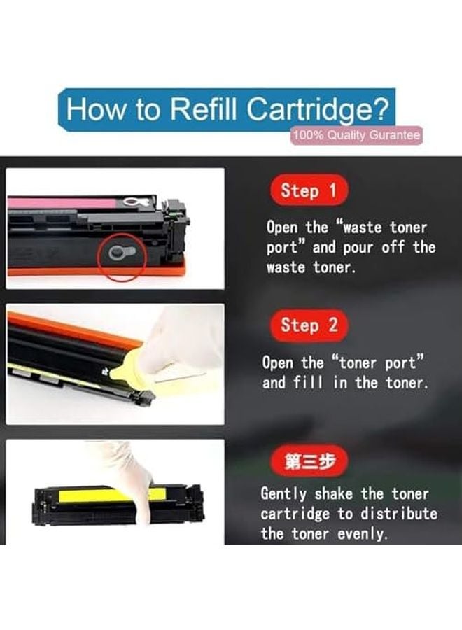 مجموعة مسحوق تعبئة الحبر العالمي 4 زجاجات PVC لطابعات الصور النافثة للحبر 404S ألوان متعددة - Image 3