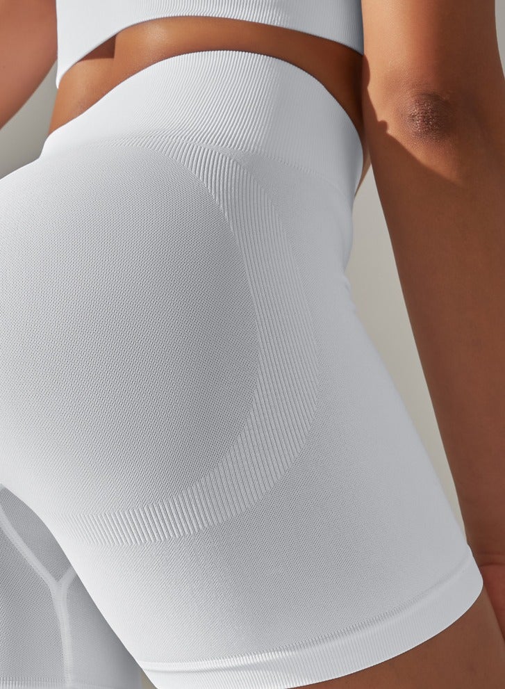 Loquat Yoga Tight Fitting Stretch Soft Shorts White  - Image 2
