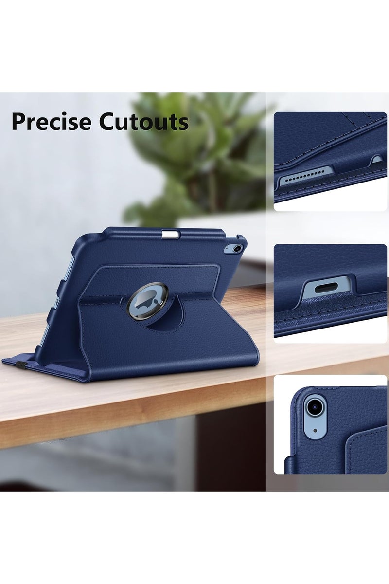 DUSALA 360° Rotating Case for iPad (A16) 11th Generation (2025) iPad 10th Generation 10.9 Inch (2022) [Built-in Pencil Holder] 360 Degree Rotating Protective Stand Cover- Blue - Image 3