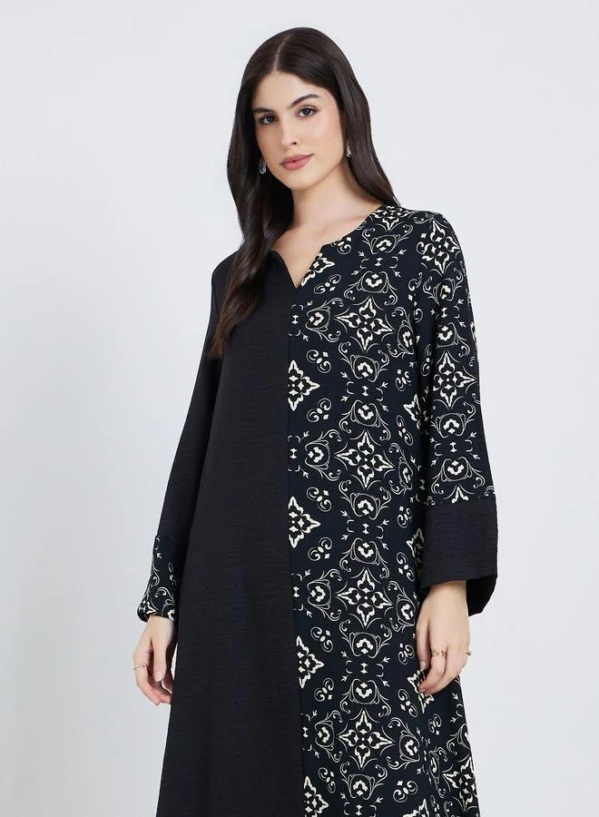 أميرة Women Color Block Printed Panel Jalabiya