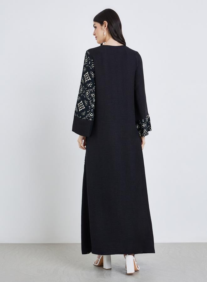 أميرة جلابية نسائية مطبوعة بألوان متضاربة - Image 4