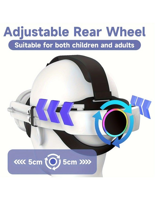 بيوينتي حزام الرأس مع بطارية 10000 مللي أمبير لـ Oculus/Meta Quest 3، قوس عصابة رأس قابل للتعديل مع ضوء RGB، تمديد 4-6 ساعات وقت التشغيل وتقليل الضغط، ملحقات الواقع الافتراضي - Image 4