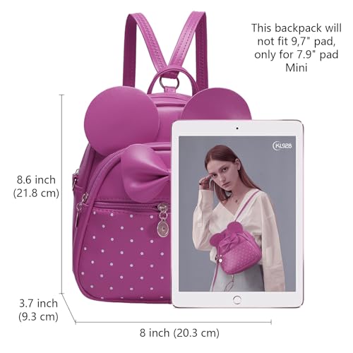 KL928 Girls Bowknot Polka Dot Cute Mini Backpack Small Daypacks Convertible Shoulder Bag Purse for Women - Image 2