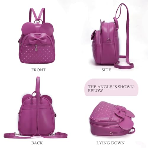 KL928 Girls Bowknot Polka Dot Cute Mini Backpack Small Daypacks Convertible Shoulder Bag Purse for Women - Image 5