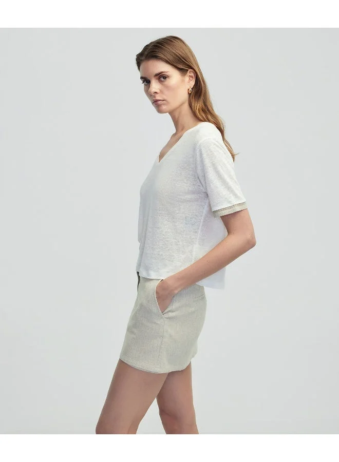 Ipekyol V Neck Linen T-Shirt