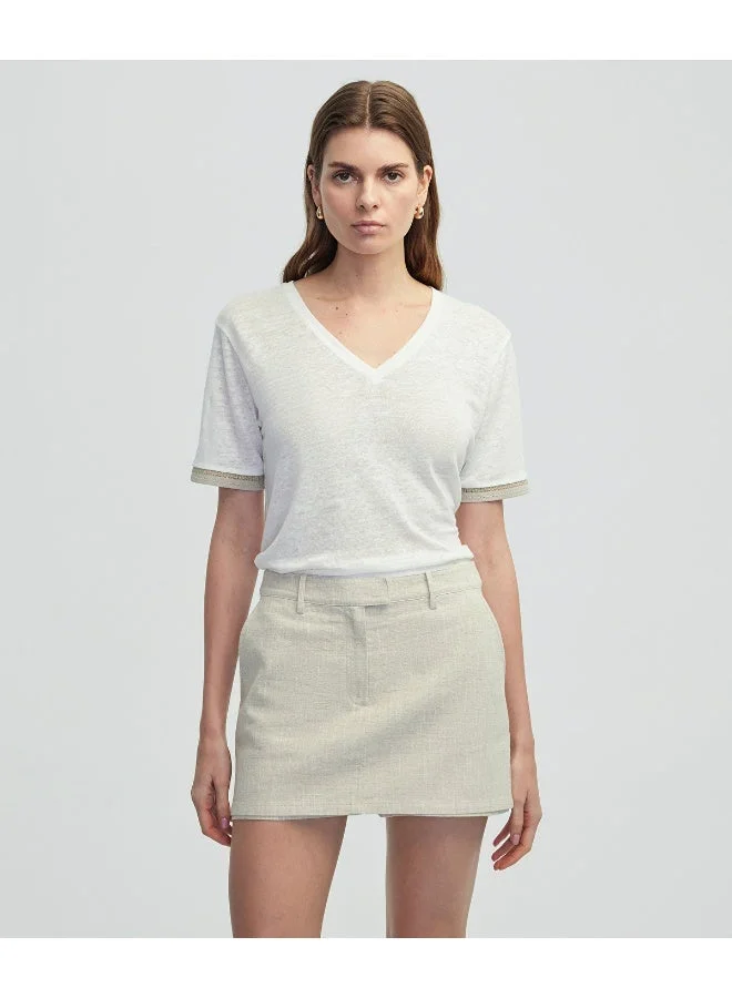 Ipekyol V Neck Linen T-Shirt