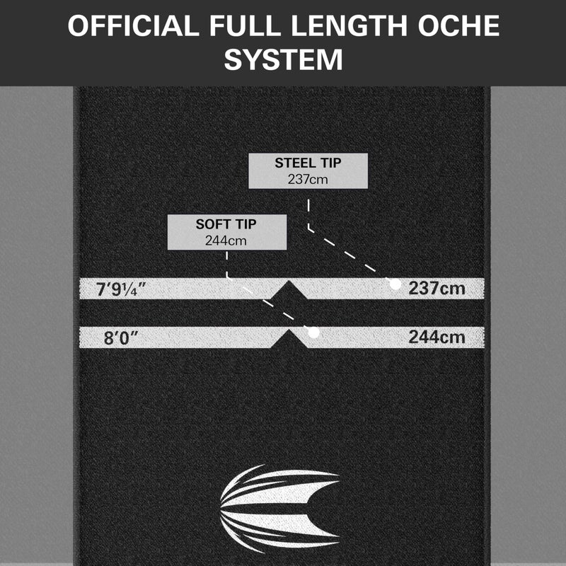 TARGET Darts Dart Mat - World Champions, Black & White | Dart Oche Mat with Soft Tip and Steel Tip Throw Line Distances | Non Slip Carpet Mats for Floor and Dart Tips Protection | Darts Accessories - Image 2