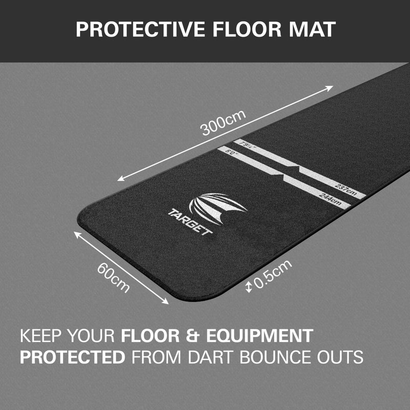 TARGET Darts Dart Mat - World Champions, Black & White | Dart Oche Mat with Soft Tip and Steel Tip Throw Line Distances | Non Slip Carpet Mats for Floor and Dart Tips Protection | Darts Accessories - Image 3