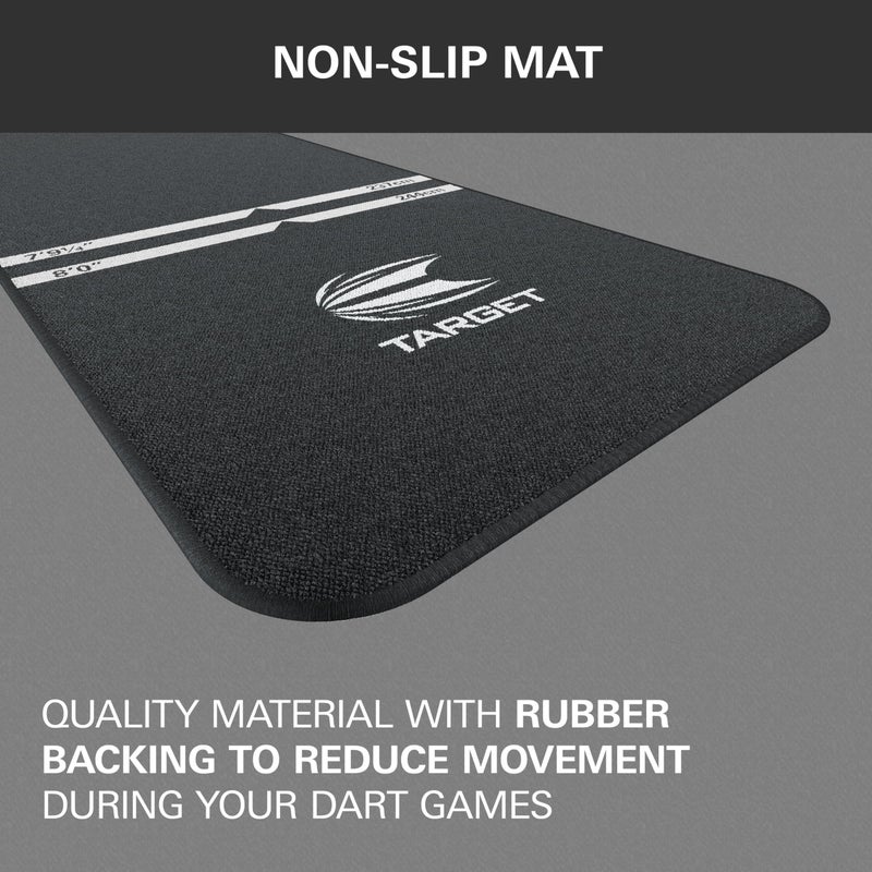 TARGET Darts Dart Mat - World Champions, Black & White | Dart Oche Mat with Soft Tip and Steel Tip Throw Line Distances | Non Slip Carpet Mats for Floor and Dart Tips Protection | Darts Accessories - Image 4