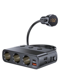 NIBEMINENT 127w 7-in-1 Car Charger Splitter PD30w QC3.0 cigarette Lighter Adapter Car Cigarette Lighter Socket Splitter with Switch  - Image 1