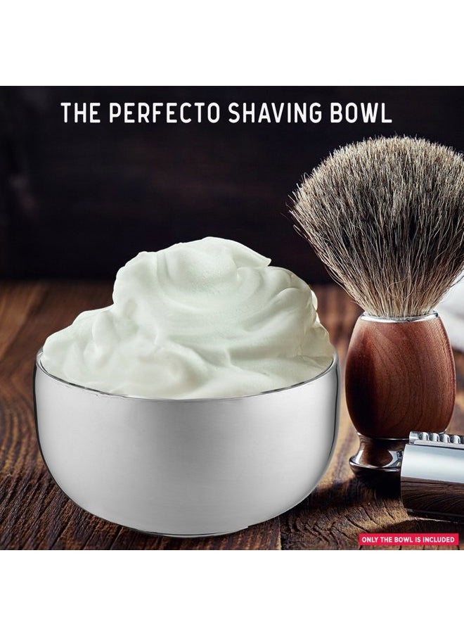 Perfecto - Stainless Steel Shaving Soap Bowl, Stainless Steel Shaving Mug, Shaving Cup, Mug for Shave Cream & Soap - Unbreakable Shaving Cup, Barbers Accessories For Your Wet Shaving Kit - Image 1