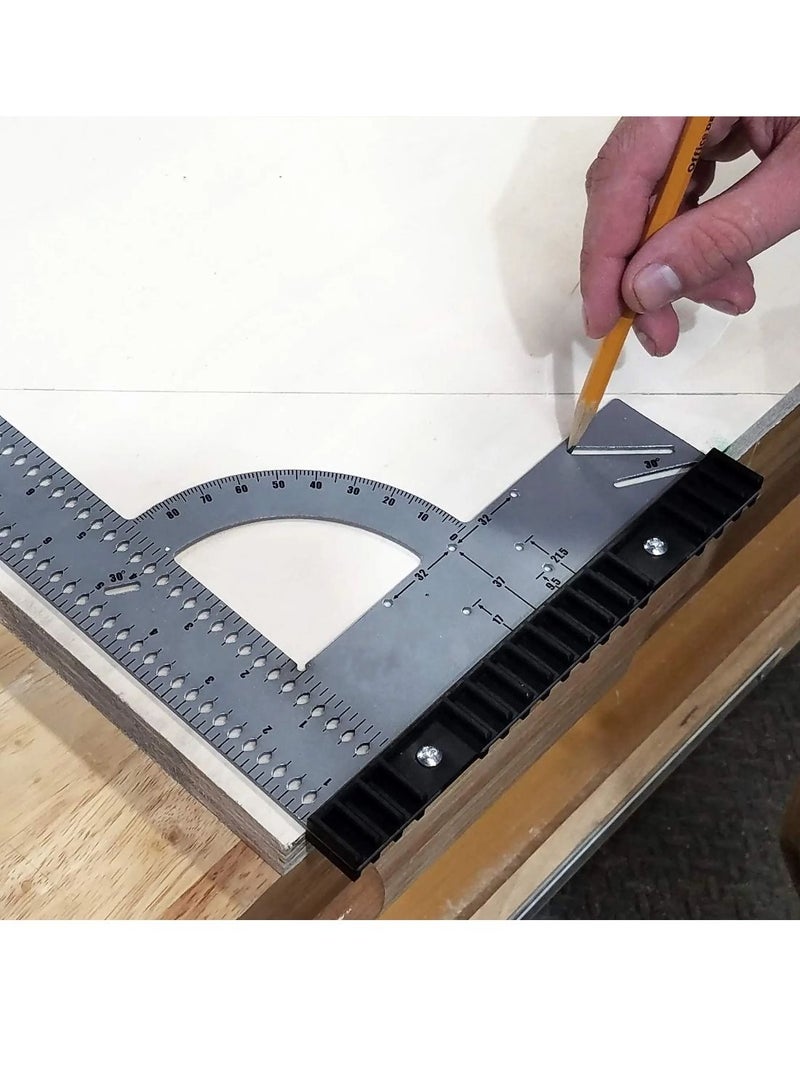 Multifunctional Carpentry Ruler for Angle Measuring Marks and Drawing, Woodworking Tools Rafter Square Set - Image 3