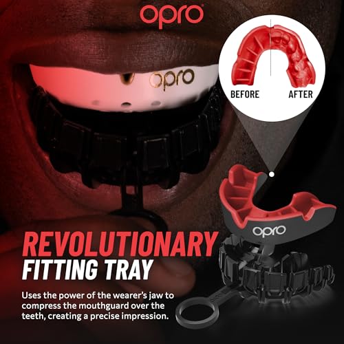 OPRO Silver Level UFC Moldable Mouth Guard Essential Fit (Black/Red) Adult & Kids Boxing Mouthguard for MMA & Impact Sports, Self-Fit Mouth Guard for Sports, Football, Hockey - Includes Case - Image 4
