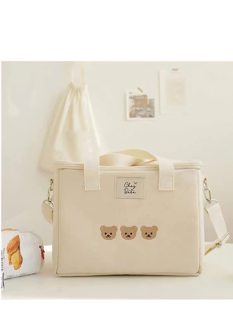 Excefore Kawaii Lunch Bag, Reusable Tote Bag with Straps, Large Picnic Bag, Insulated Bag for Hot or Cold, Waterproof Durable Box, Cute Lunch Box for Kids Teen Women Work School Gifts  - Image 2