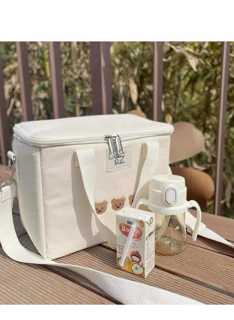 Excefore Kawaii Lunch Bag, Reusable Tote Bag with Straps, Large Picnic Bag, Insulated Bag for Hot or Cold, Waterproof Durable Box, Cute Lunch Box for Kids Teen Women Work School Gifts  - Image 4