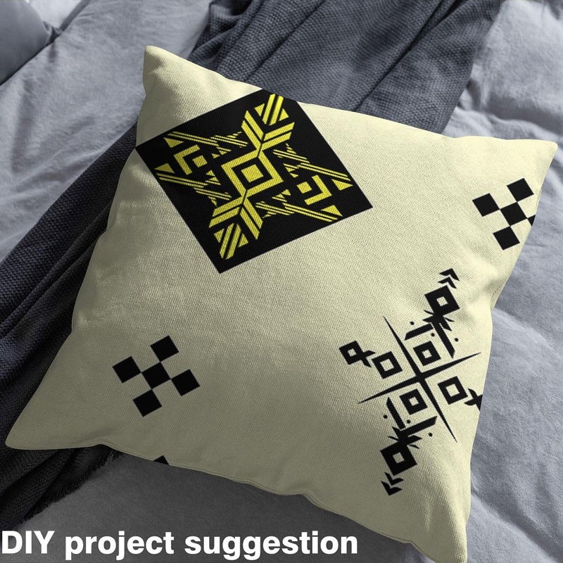 قماش تبطين أزتيكي للكراسي، من تصنع The Yard، مقاس 36" × 63"، بتصميم هندسي مجرد، مناسب للاستخدام في الأماكن الخارجية، بأسلوب ريفي جنوبي غربي. - Image 3