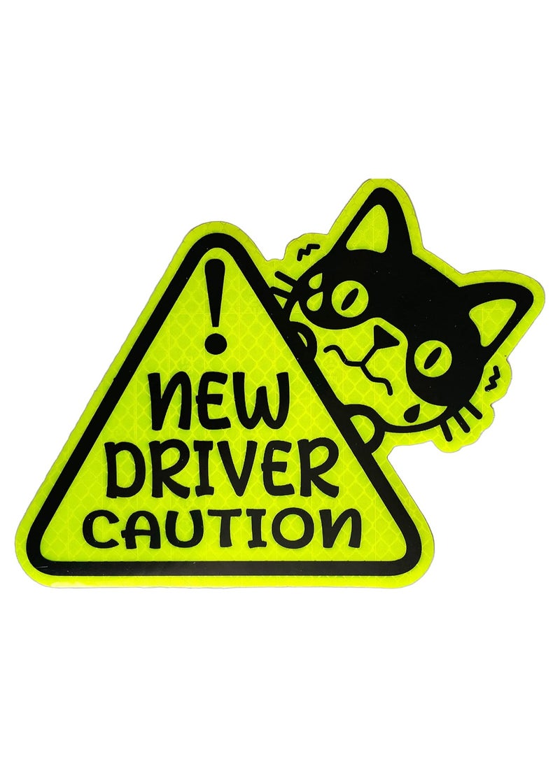 Rubik Magnetic New Driver Car Sticker Funny Triangle Sign Highly Reflective Removable and Reusable My Driving Scares Me Too for Car SUV Van Drivers (Right)  - Image 1