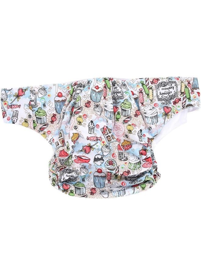 klarako Adult Cloth Diapers for Incontinence Care-Reusable, Washable Breathable Adjustable with Side Leaks, Strong Water Absorption, Suitable for Elderly(Dessert)  - Image 4