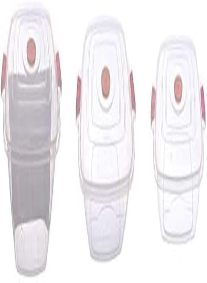 Spaceshoop Plastic Square Food Storage Box Set Of 3 Pieces With Different Sizes (1-2.5 - 6 Lt) - Assorted Color