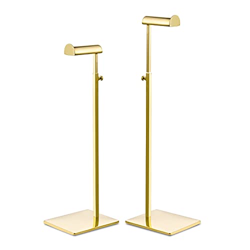 Elitnus Gold Set of 2 Adjustable Height Purse Display Stand - Metal Handbag Display Stand Set - Single Hanging Hook for Boutique Store - Image 1