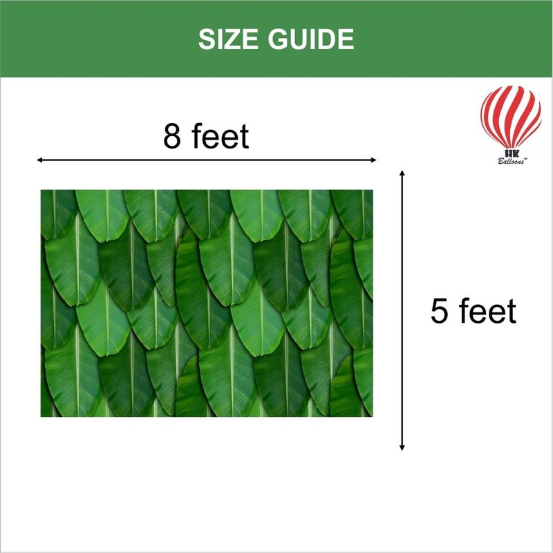 Hk Balloons Banana Leaf Backdrop Decoration Banner for Birthday Decoration Banana Leaf Backdrop for Haldi, Annaprasan Items for Home, for Pooja - Image 4