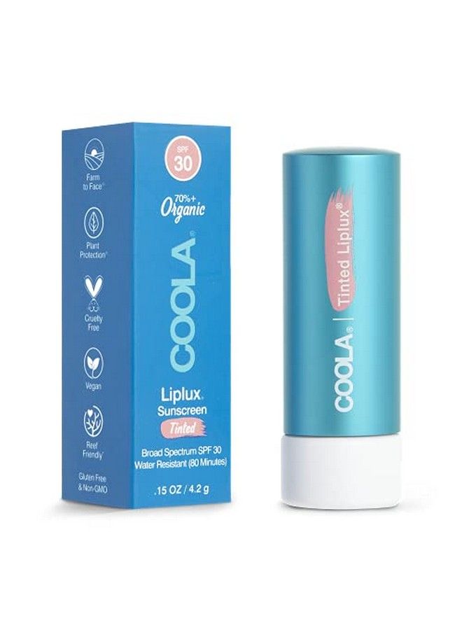 COOLA Organic Liplux Tinted Lip Balm And Sunscreen With Spf 30 Dermatologist Tested Lip Care For Daily Protection Vegan And Gluten Free 0.15 Oz - Image 1
