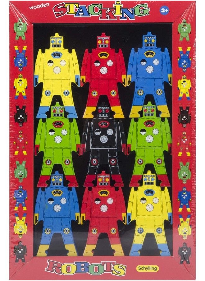 Schylling - Wood Stacking Robots Puzzle - Image 1