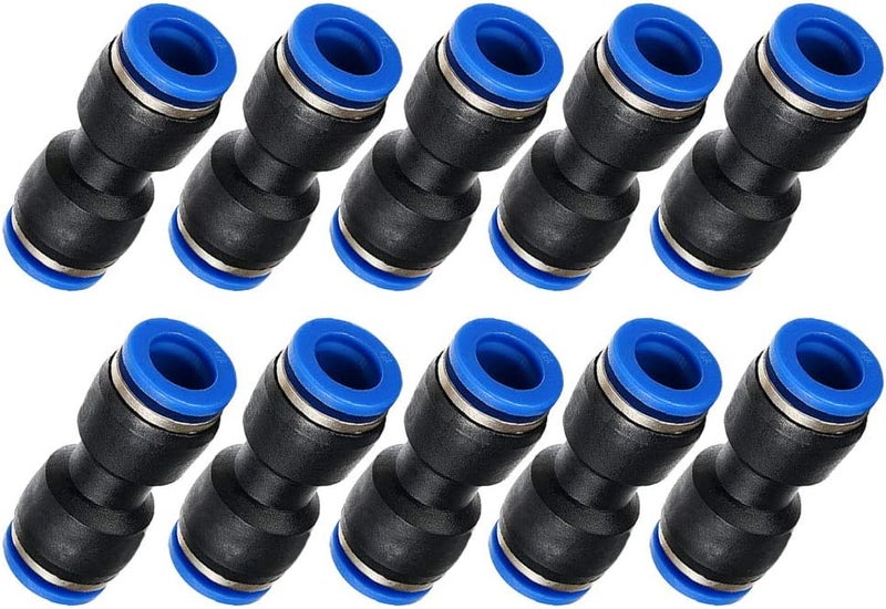 Yoebor Metalwork Plastic Push to Connect Straight Union Pipe Tube Fitting, 14mm OD, Straight Pneumatic Connector (Pack of 10) - Image 1
