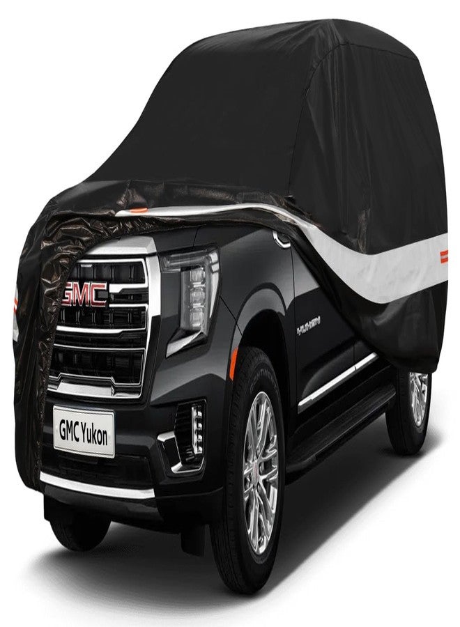 Holthly 10 Layers SUV Car Cover Custom Fit for GMC Yukon (2006-2024) Waterproof All Weather for Automobiles, Outdoor Full Cover Sun UV Rain Protection with Zipper Cotton.Black - Image 1