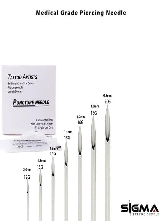 Mix Size Piercing Needle | Body Piercing Needle | Pack of 25-13g(10pc), 14g(10pc), 15g(5pc) - Image 2