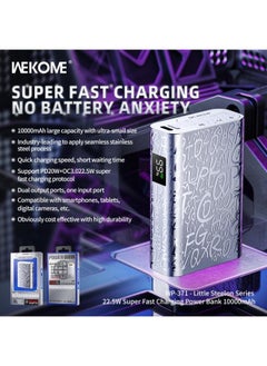 WEKOME A Power Bank with 10000mAh capacity and PD20W+OC3.022.5W super0fast charging protocol.  - Image 3