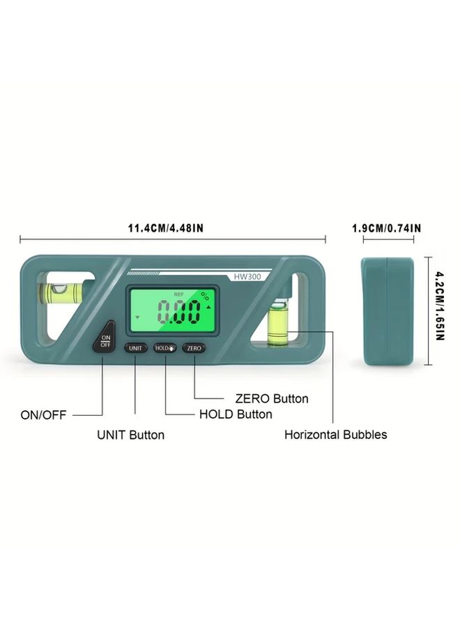 Professional Digital Angle Finder Inclinometer Magnetic Black Backlit LCD Display 0 01 Precision Slope Conversion - Image 2