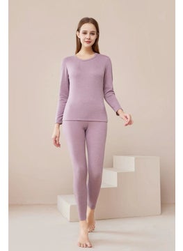 Generic Womens Thermal Underwear Set Autumn Cashmere Silk taro purple  - Image 1