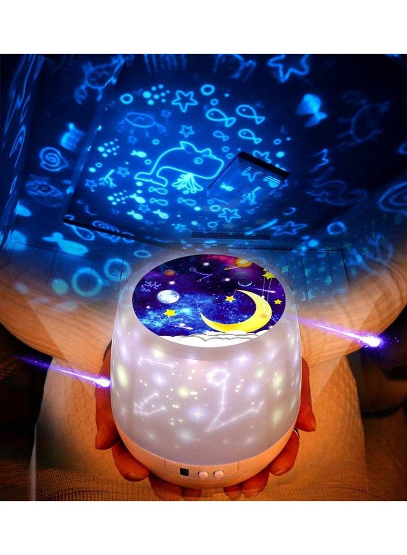 Universe Star Projector Night Light for Kids Bedroom 360 degree  Rotating Galaxy Constellation Moon Sea Lamp with 5 Projection Films Ideal Birthday Gift Room Decor - Image 3