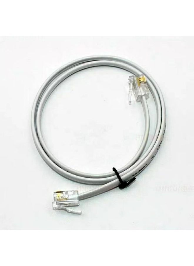 Generic 4P4C Crystal Head 4-core Copper Telephone Line 4-core Data Network Line Industrial Control Equipment RJ10 Handset Voice Landline-Color:White-Line Length:5M  - Image 3