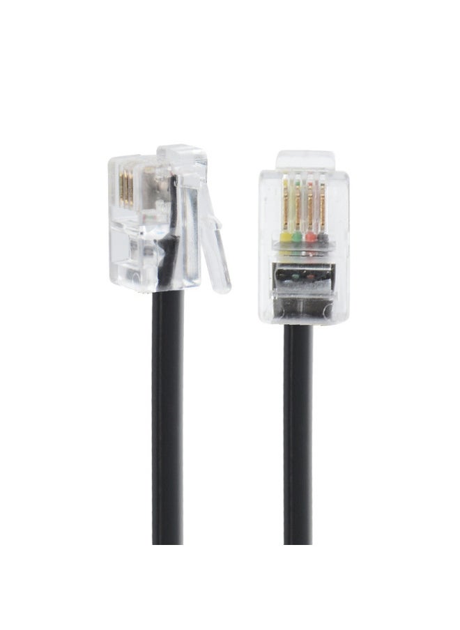 Generic 4P4C Crystal Head 4-core Copper Telephone Line 4-core Data Network Line Industrial Control Equipment RJ10 Handset Voice Landline-Color:White-Line Length:5M  - Image 5