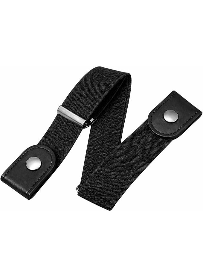 Adjustable elastic waistband without buckle, suitable for jeans, dresses, and trousers; comfortable elastic belt for men and women; invisible buckle-free design; one-piece elastic. - Image 1