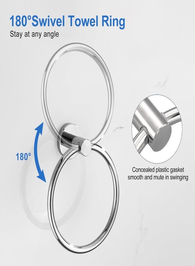 RUMOSE Polished Chrome Bath Towel Ring Heavy Duty Round Hand Towel Holder Hanger for Bathroom & Kitchen, Stainless Steel Drill Free with Glue or Wall Mounted with Screws - Image 5