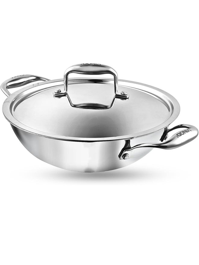 VINOD وعاء فينود بلاتينيوم ثلاثي الفولاذ المقاوم للصدأ مع غطاء 28 سم، 3.7 لتر - Image 1