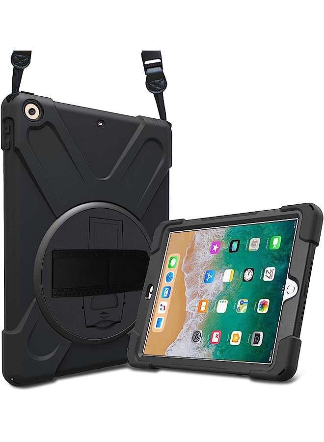 Procases Ipad 9.7 Case 2018/2017 (Old Model), Rugged Heavy Duty Shockproof 360 Degree Rotatable Kickstand Protective Cover Case For Apple Ipad 9.7 Inch 6Th / 5Th Gen -Black - Image 1